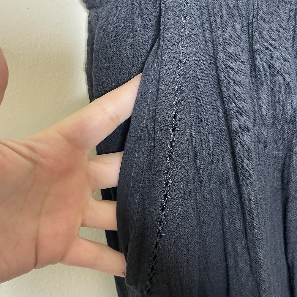 aerie Wide Leg Crinkle Pants in Black - Picture 6 of 12